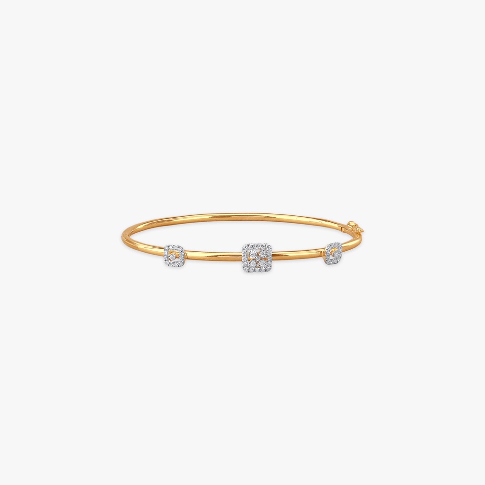 Cubed Sparkle Diamond Bangle