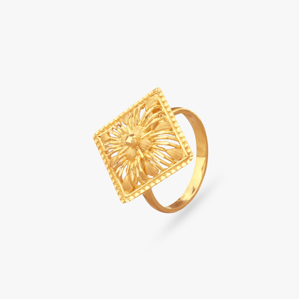 Radiant Bloom Gold Ring
