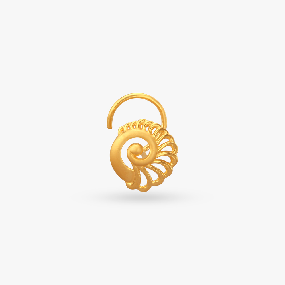Elegant Spiral Gold Nose Pin