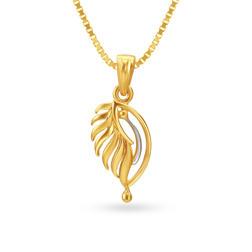 Elegant Yellow Gold Dual-Tone Pendant