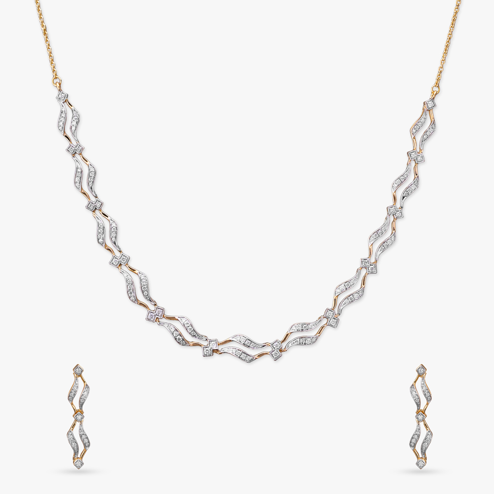 Graceful Flow Diamond Necklace Set