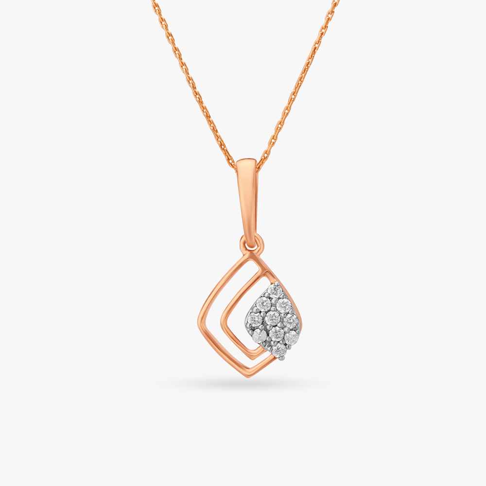 

Minimalistic Geometric Diamond Pendant