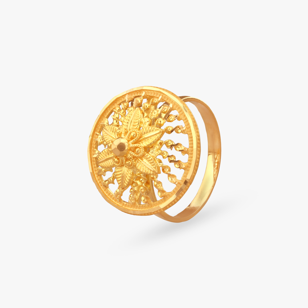 Sunburst Glory Gold Ring