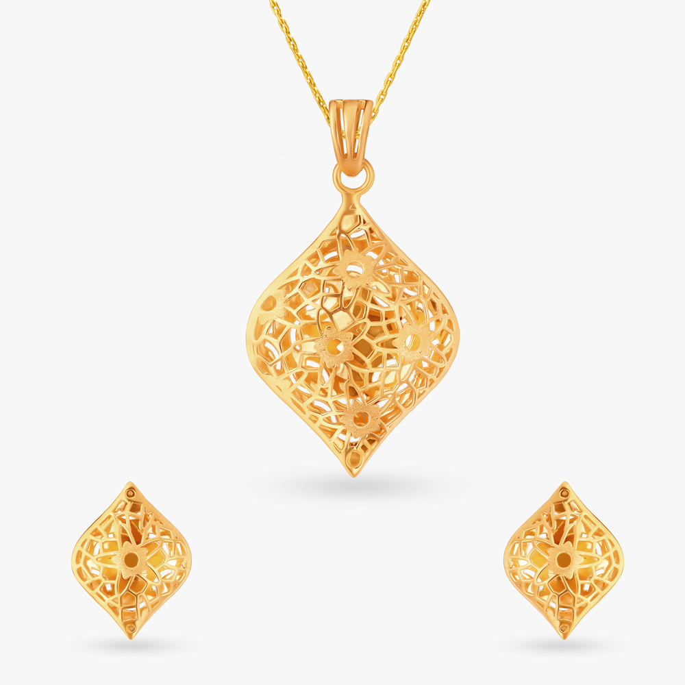 Contemporary Spirit Pendant and Earrings Set
