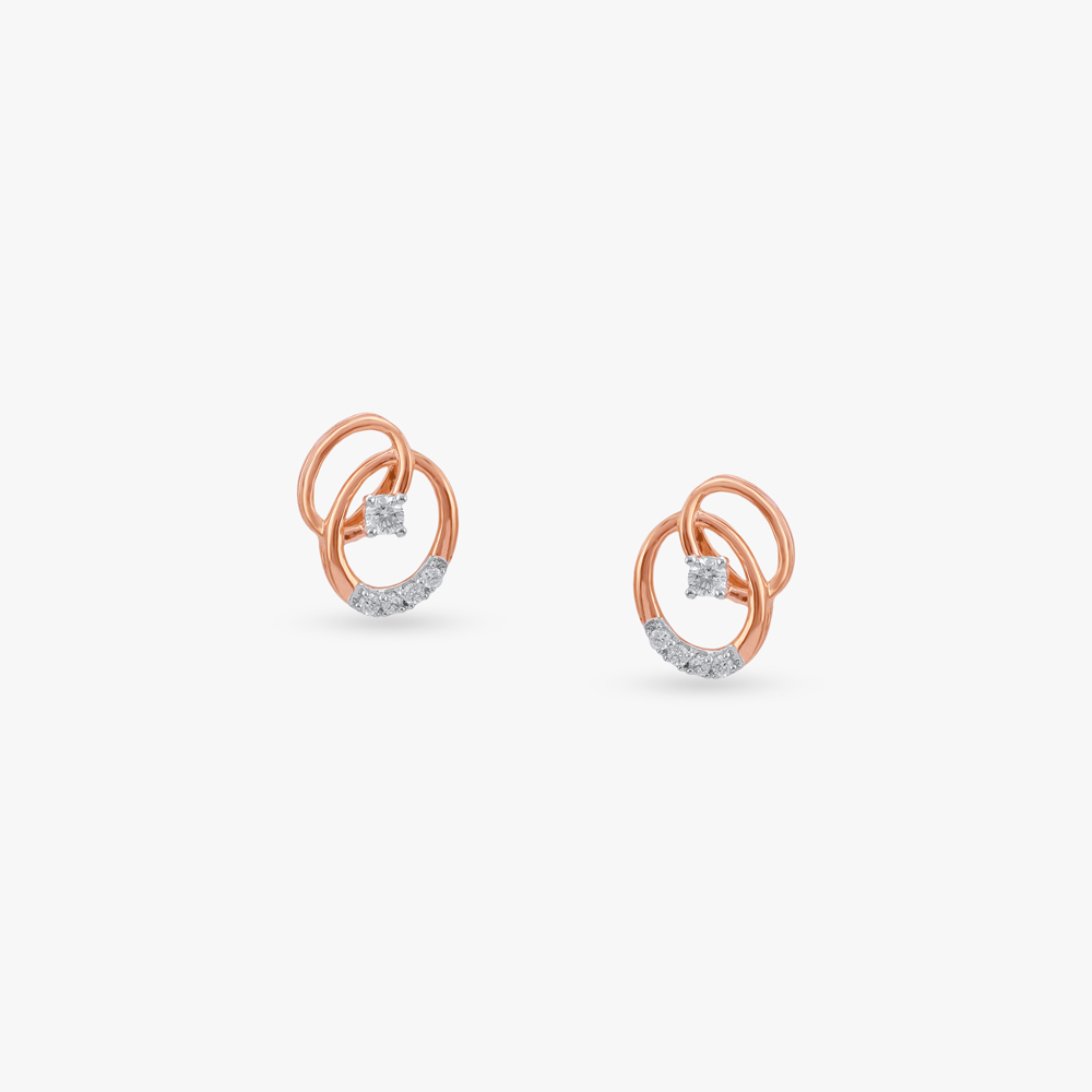 Loop Knot Diamond Stud Earrings
