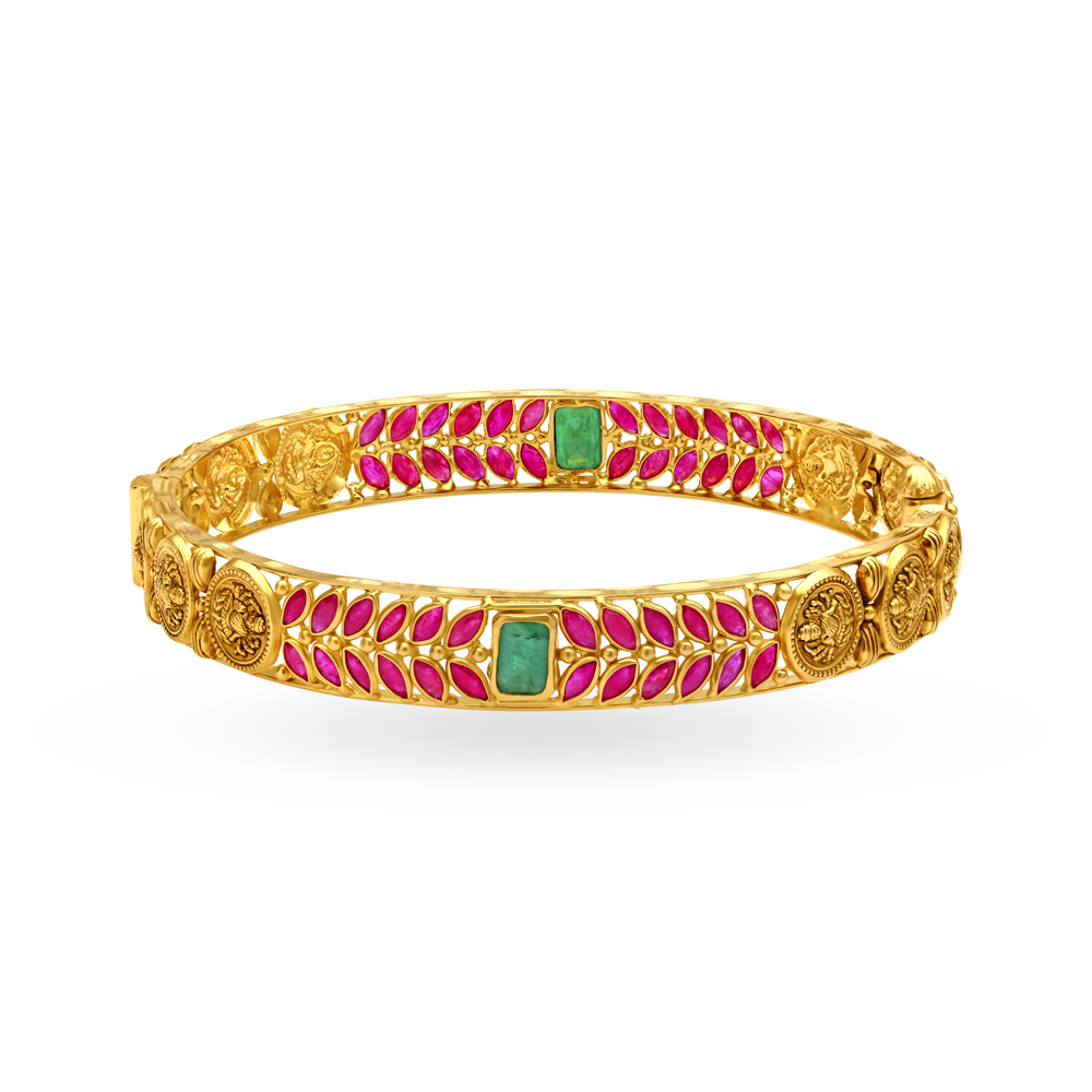 

Quintessential Emerald Ruby Bangle