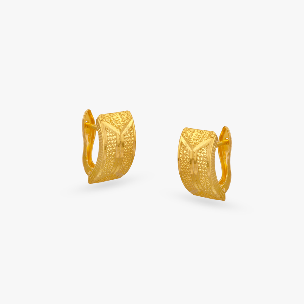 Gleaming Charm Gold Hoop Earrings