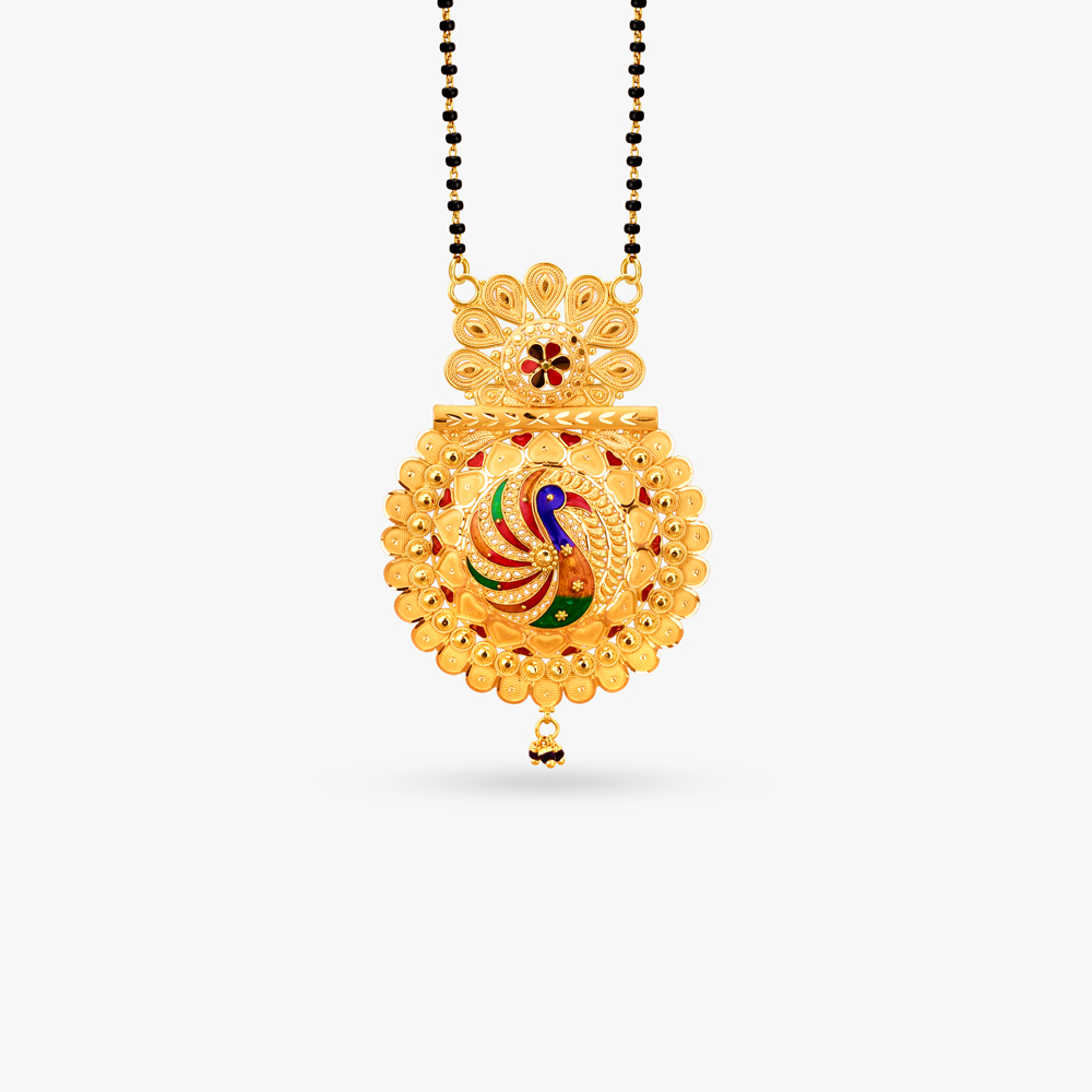 Peacock Glory Gold Pendant