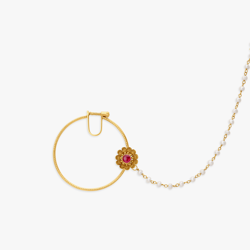 Elegant zardozi Nose Pin