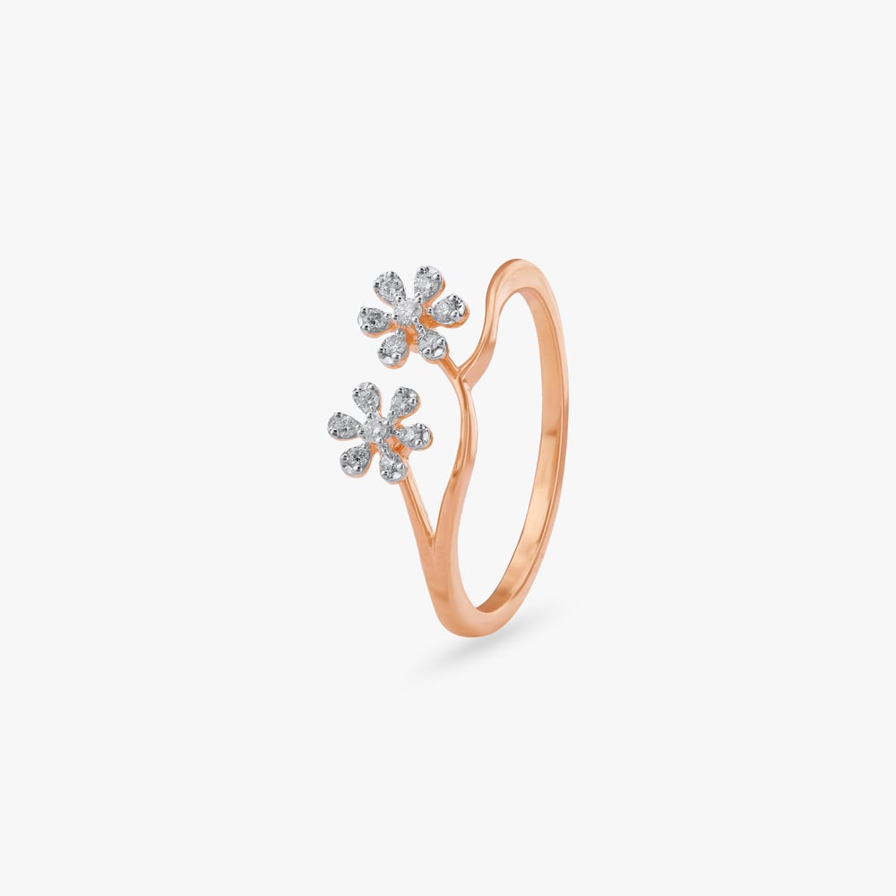 Twin Blossom Diamond Ring