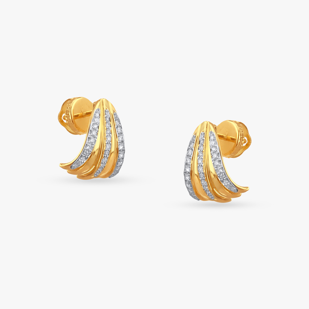 Sculpted Gleam Diamond Hoop Earrings