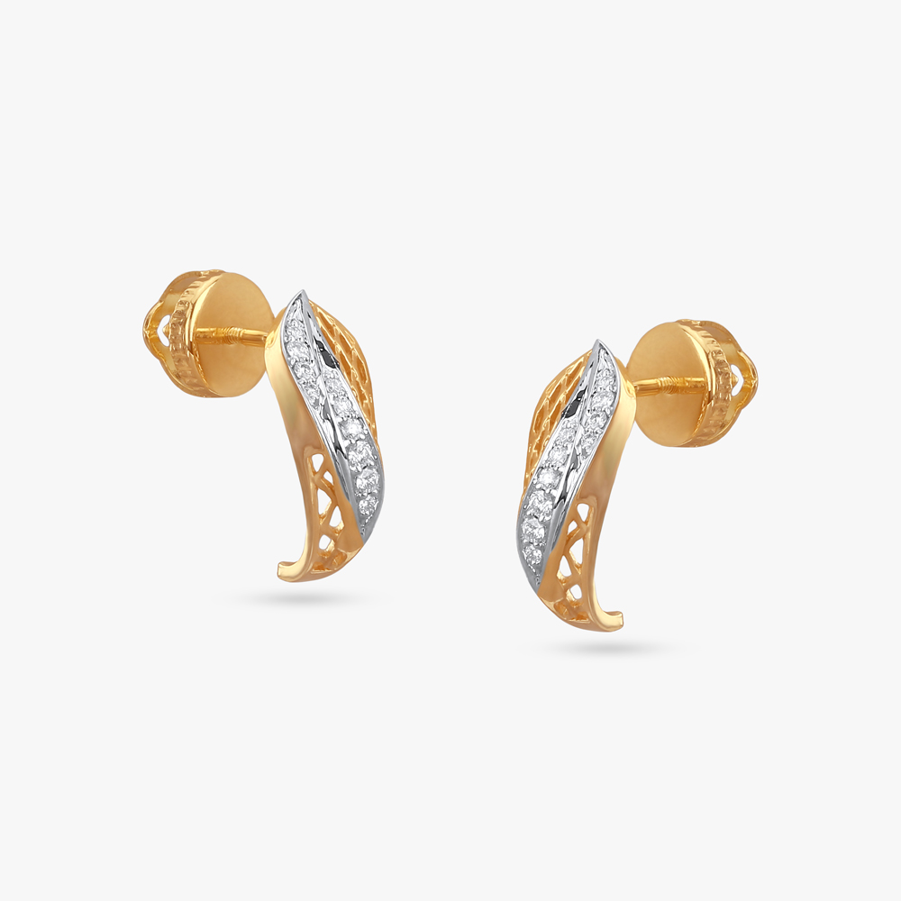 Artistic Lattice Diamond Hoop Earrings