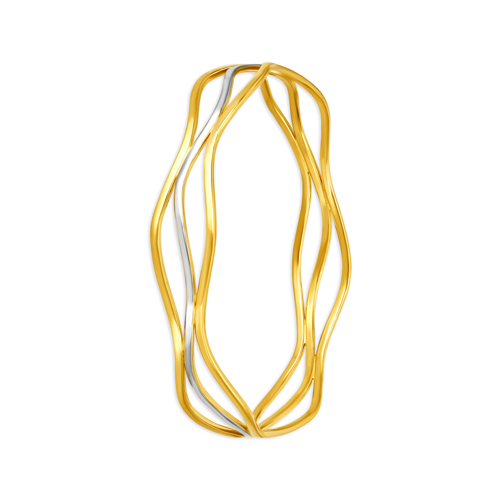 

Debonair Yellow Gold Waved Bangle