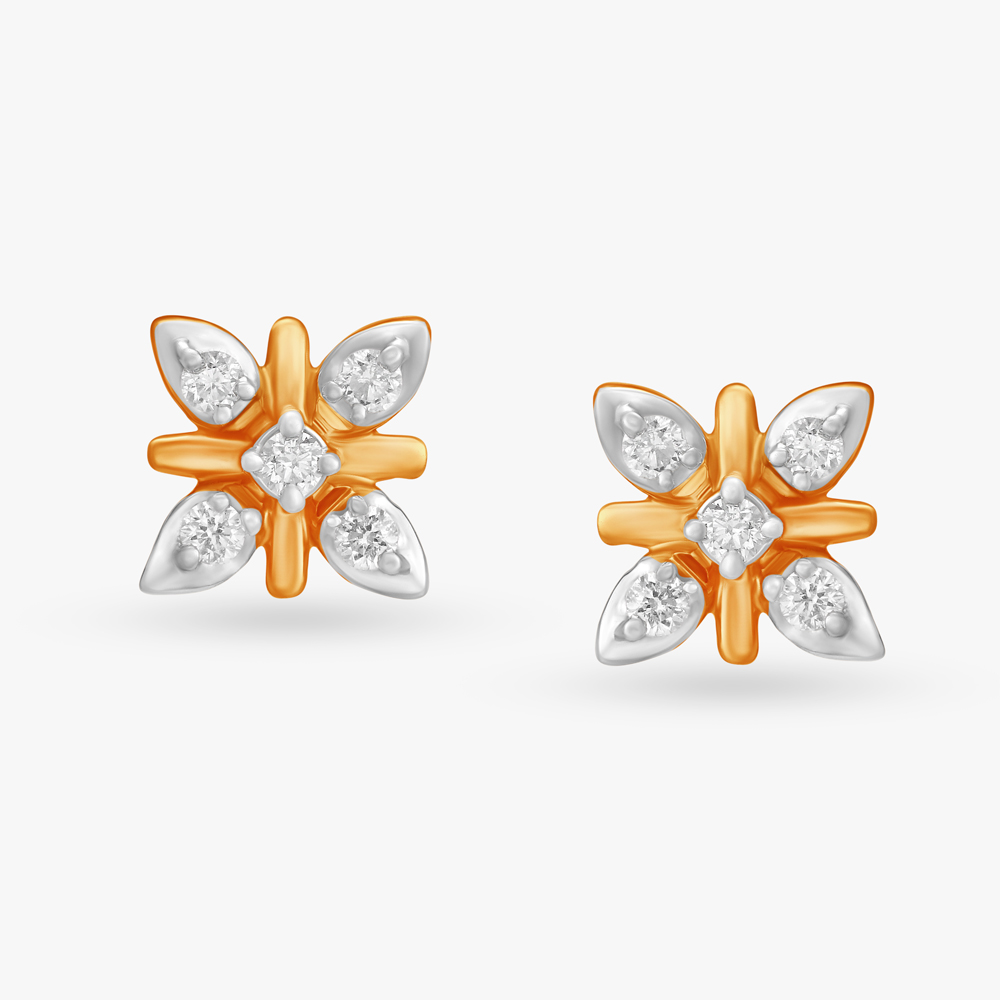 Graceful Diamond Stud Earrings