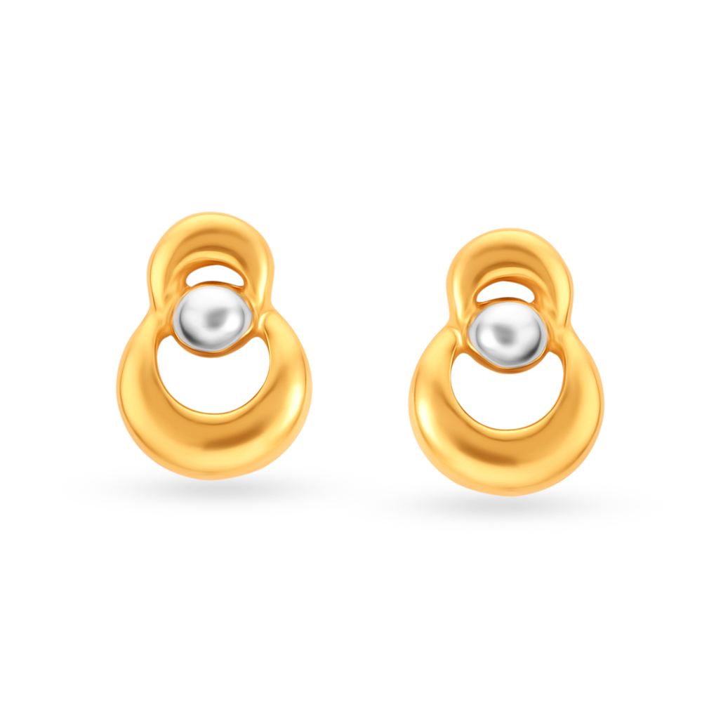 Minimalist 22 Karat Yellow Gold Ring Studs