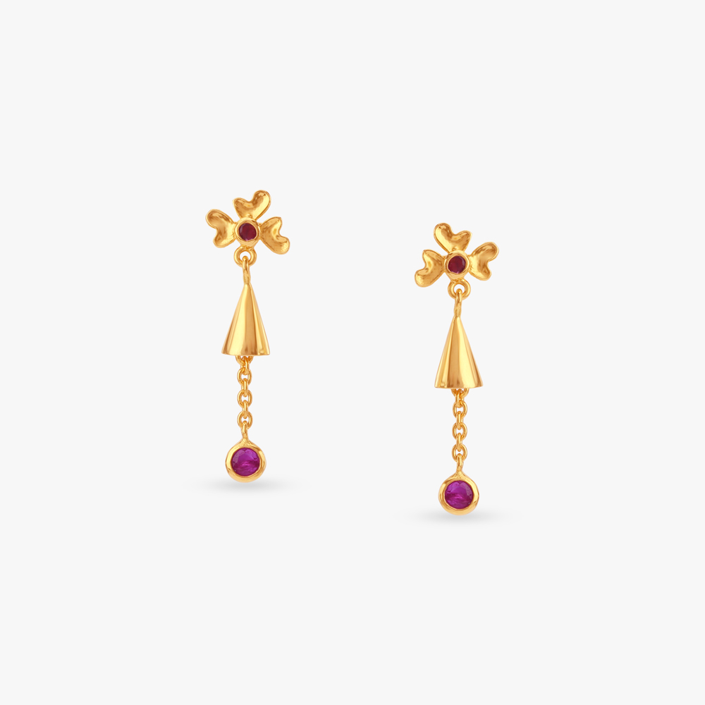 Ruby Cone Drop Earrings