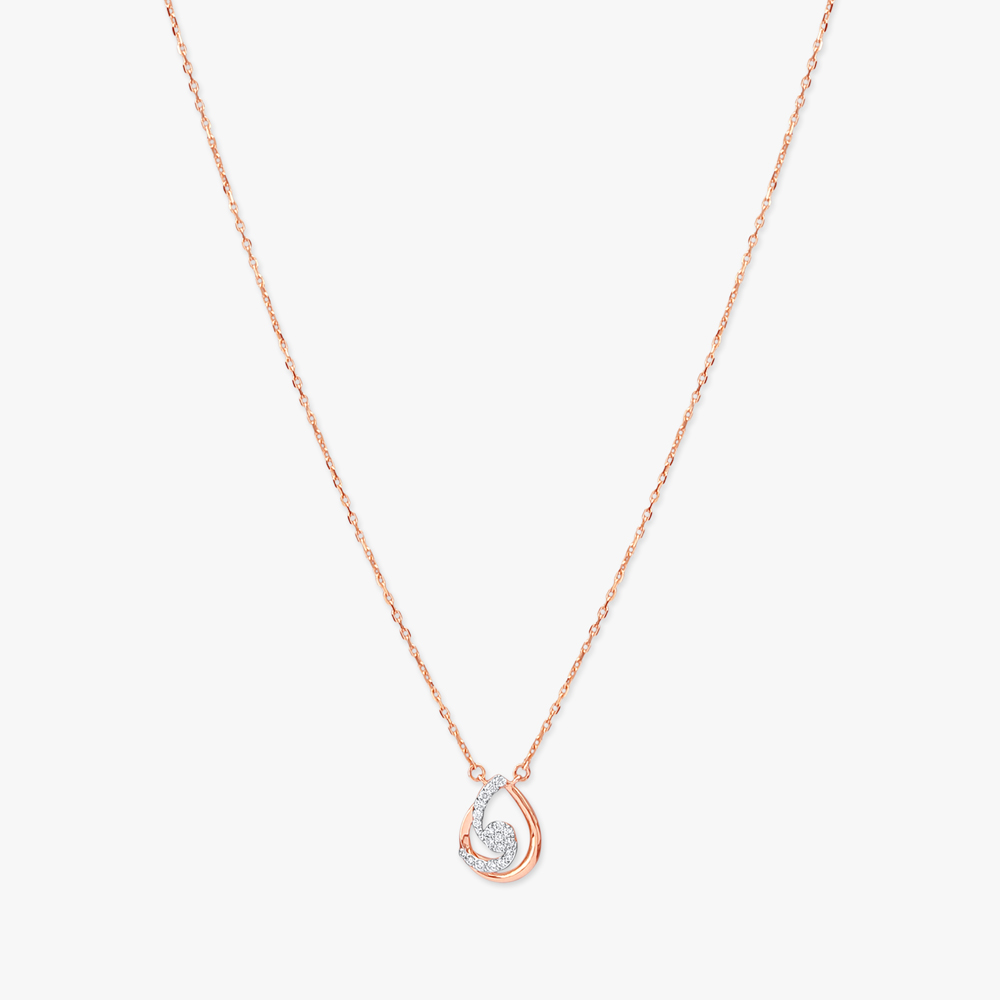 Swirl Sparkle Diamond Pendant with Chain