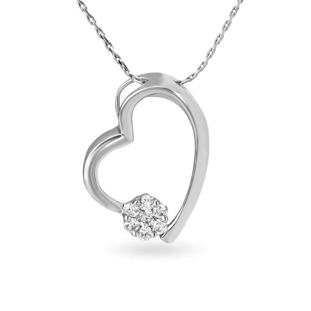 

Romantic 950 Platinum and Diamond Heart Pendant