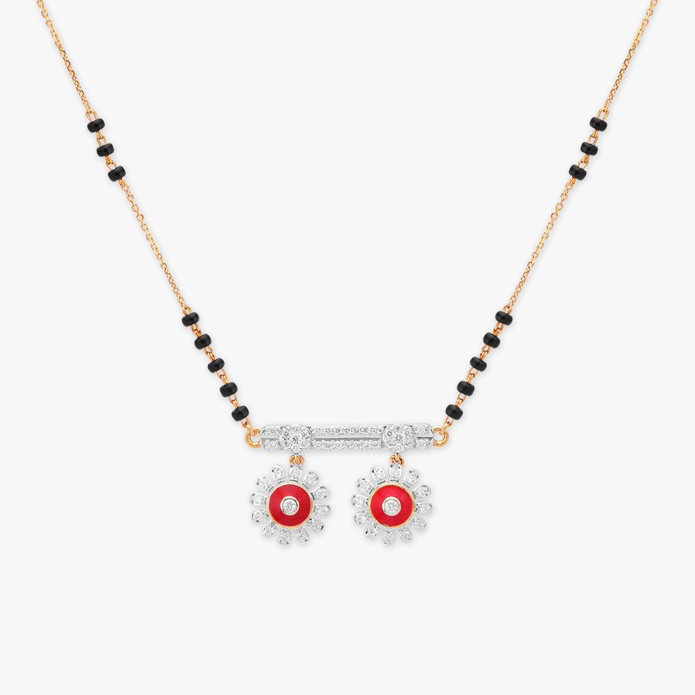 Vibrant Kumkum Wati Diamond Mangalsutra