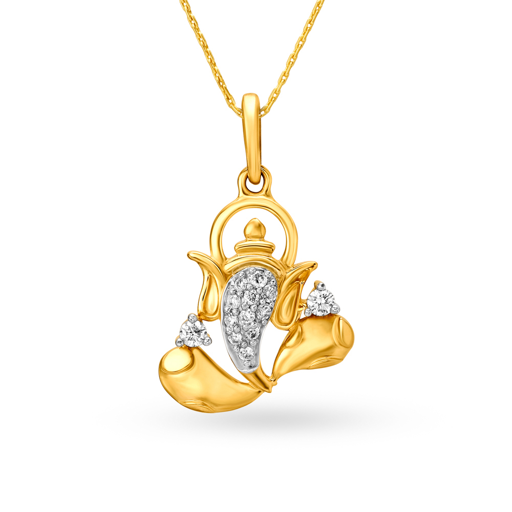

Lord Ganesha Diamond Studded Pendant