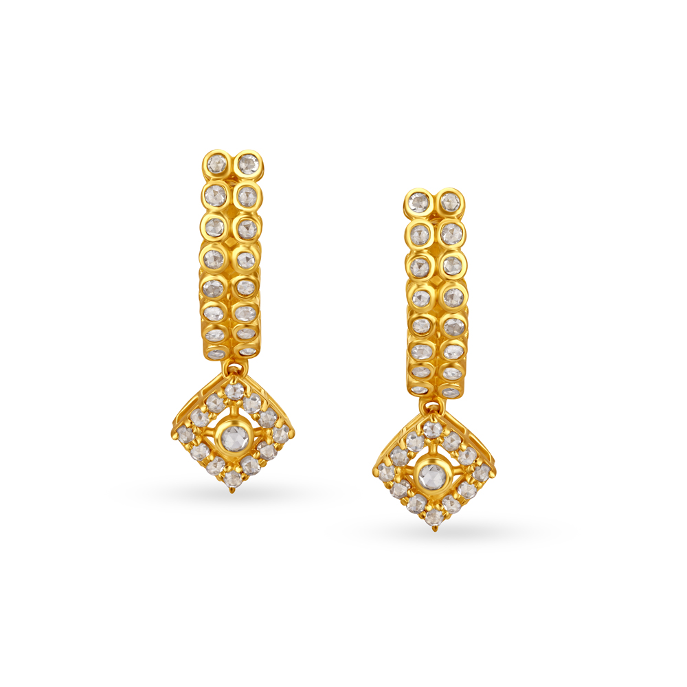 Stone Studded Hoop Earrings