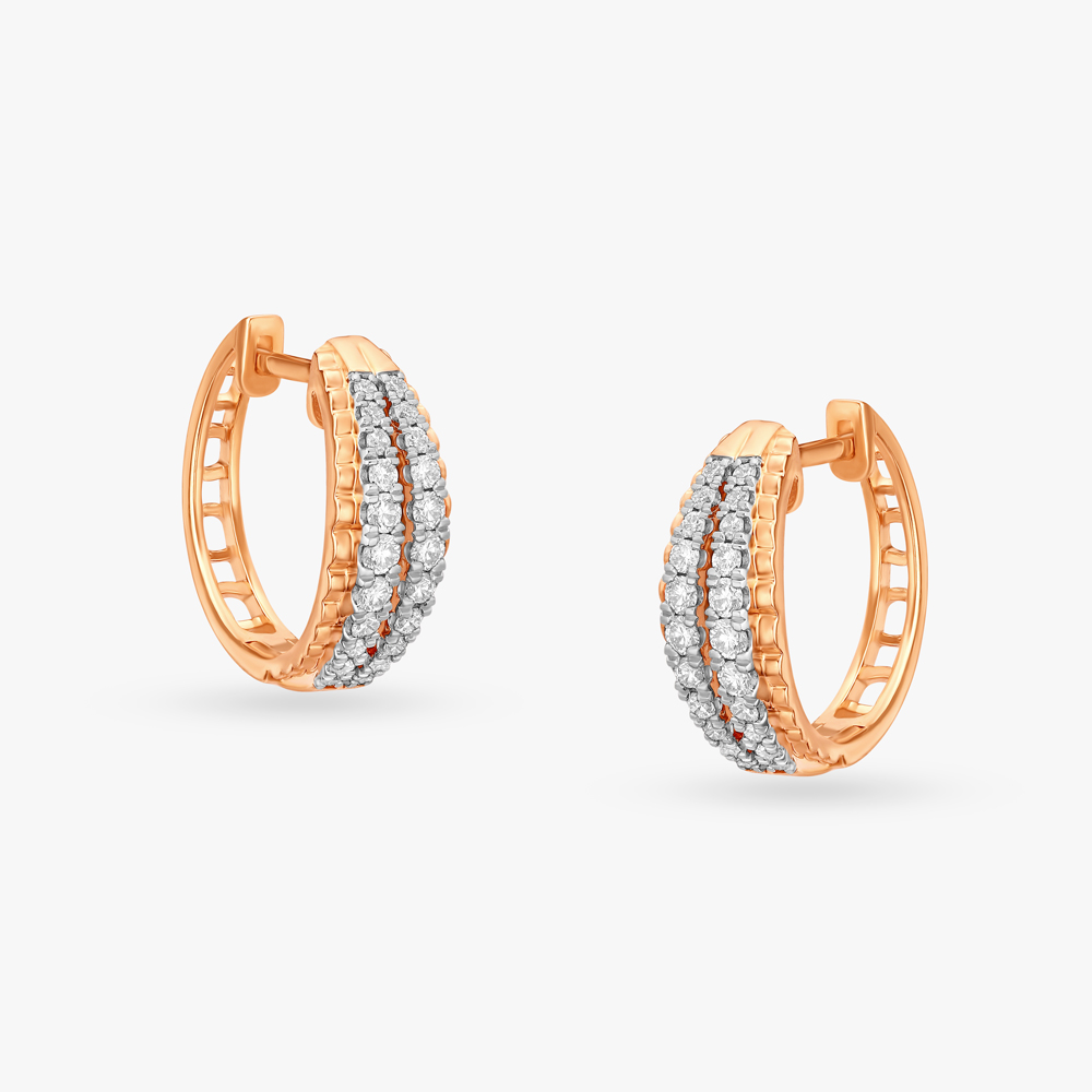 Pinnacle Of Elegance Diamond Hoop Earrings