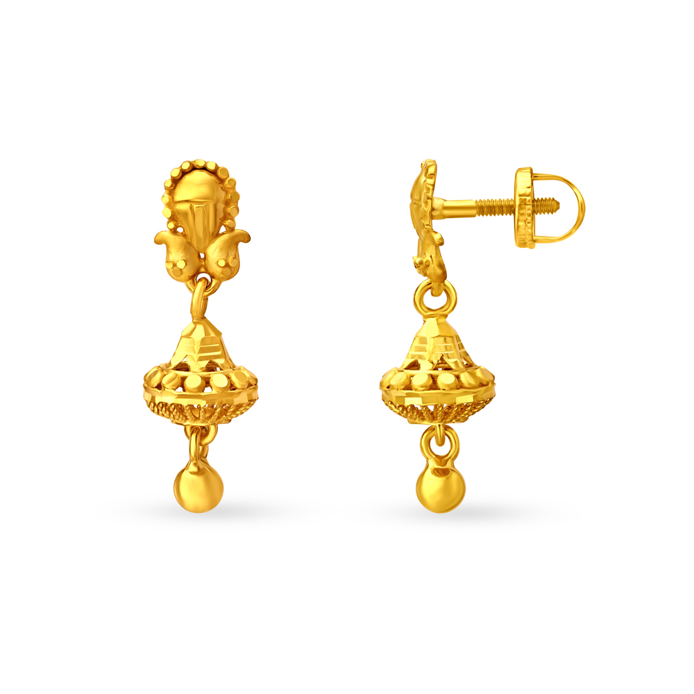 

Dainty Graceful Gold Jhumkas