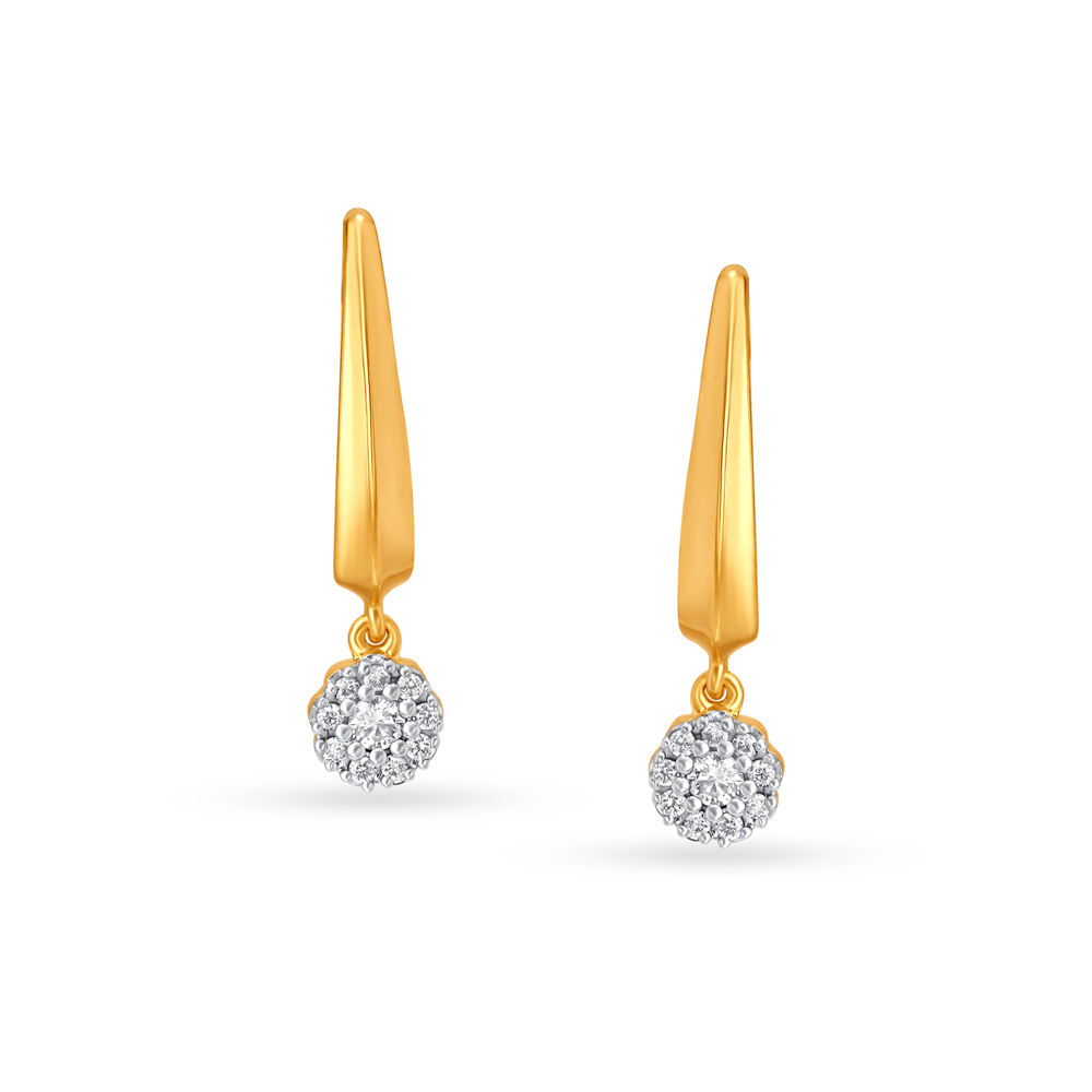 Dainty Diamond and Gold Drop Earrings