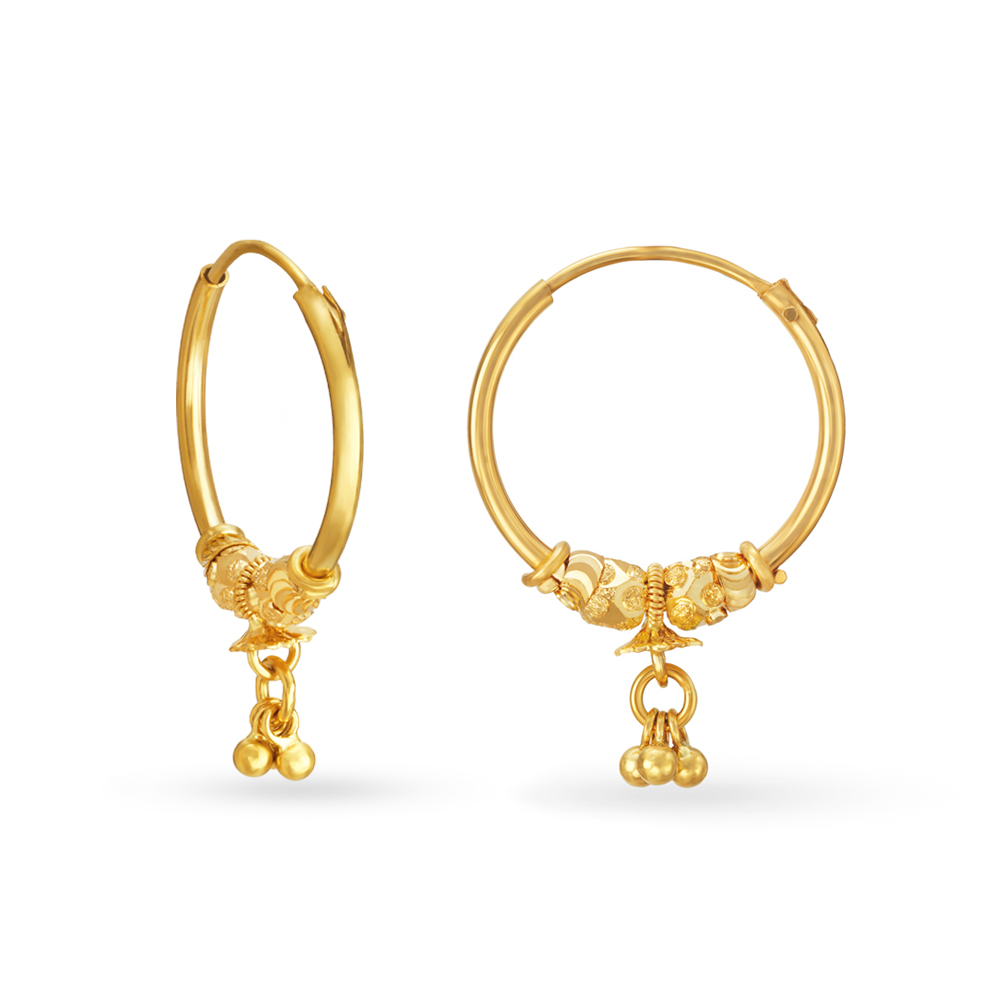 

Traditional Gold Hoop Bali Earrings