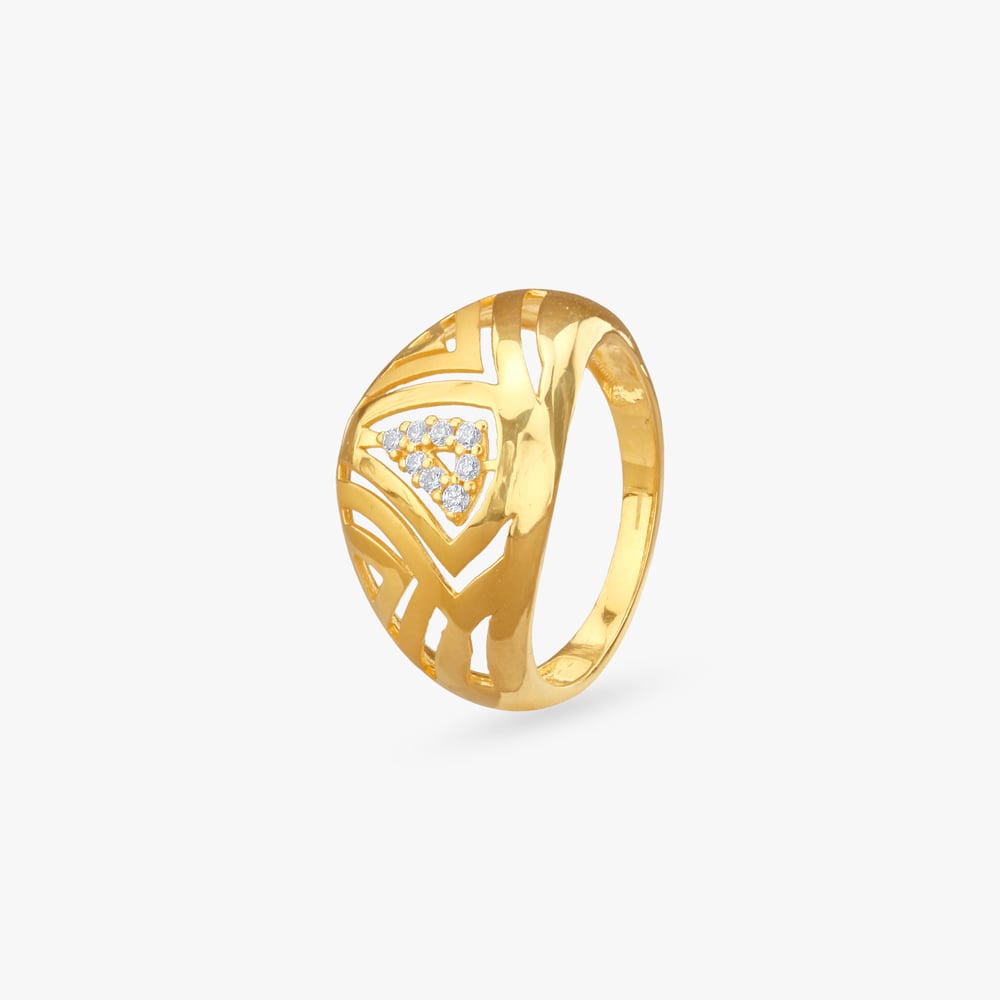 Bold Prism Gold Ring
