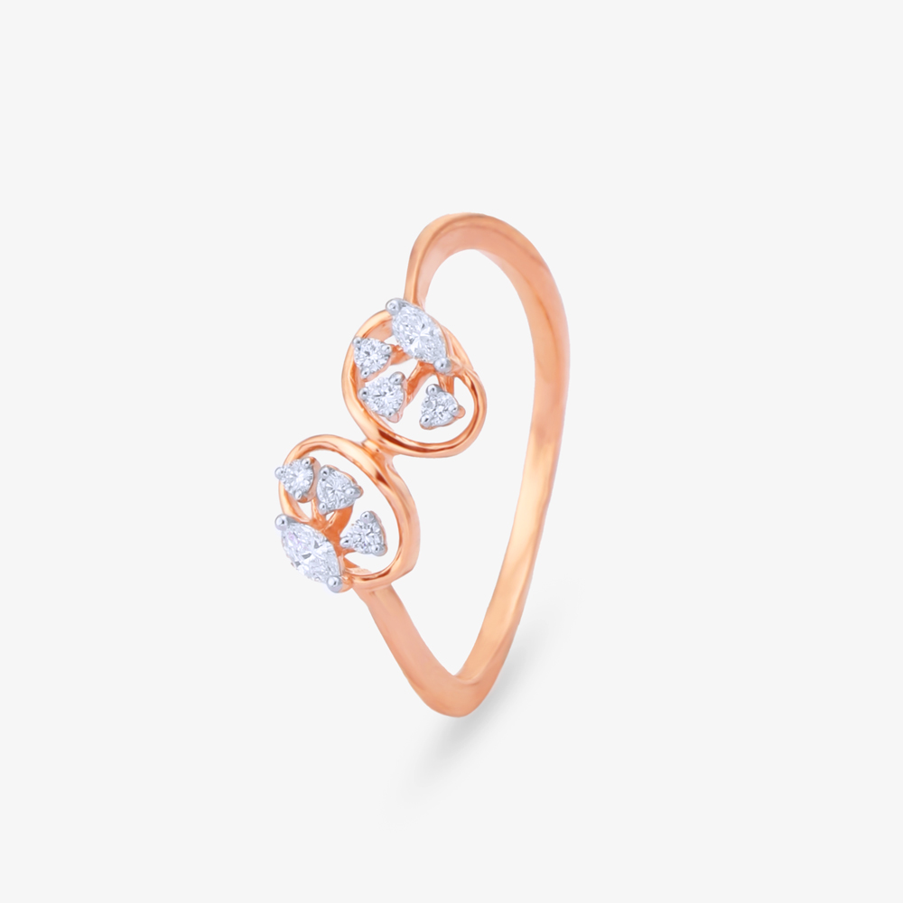 Leaf Elegance Diamond Finger Ring