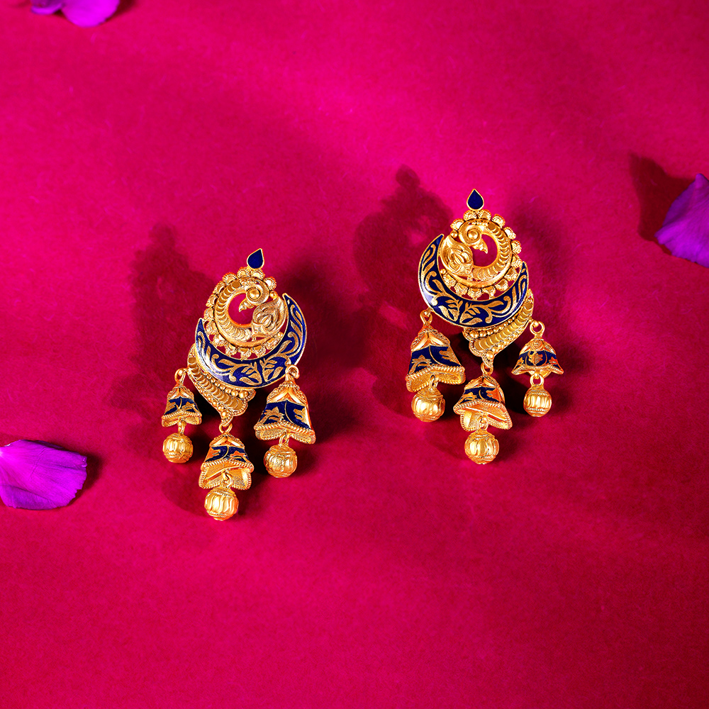 Temple Bells Gold Drop Earrings