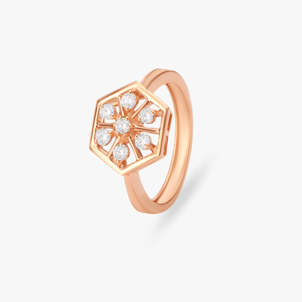 Glam Geometric Diamond Ring