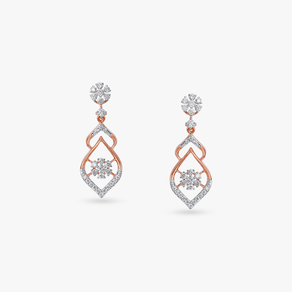 Dazzling Bloom Diamond Drop Earrings