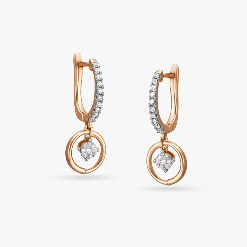 Glistening Radial Diamond Drop Earrings