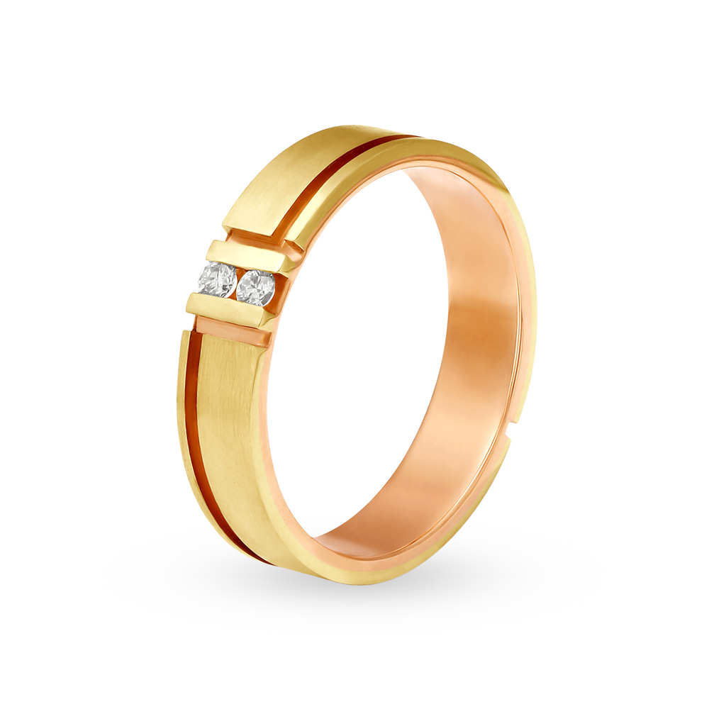 Unique 18 Karat White And Rose Gold And Diamond Finger Ring