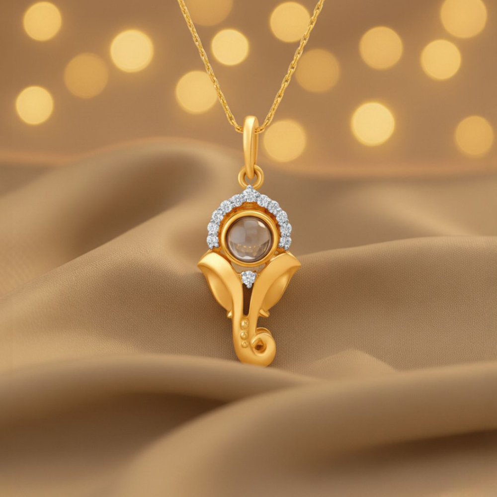 

Ganesh Mantra Diamond Pendant