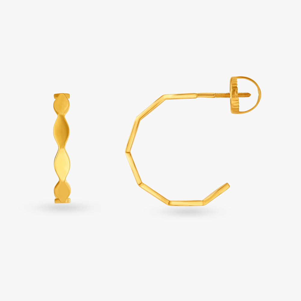 

Geometric Gold Demi Hoop Earrings