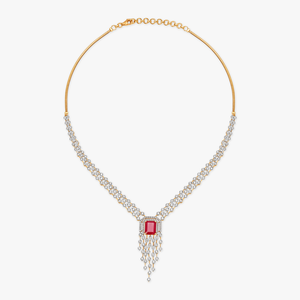 

Fiery Cascades Natural diamond Necklace Set
