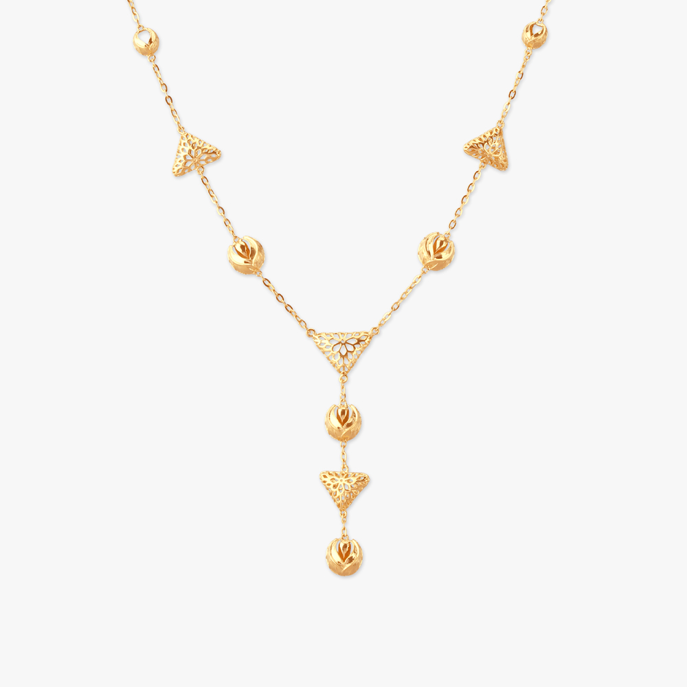 Triangle Tryst Gold Necklace