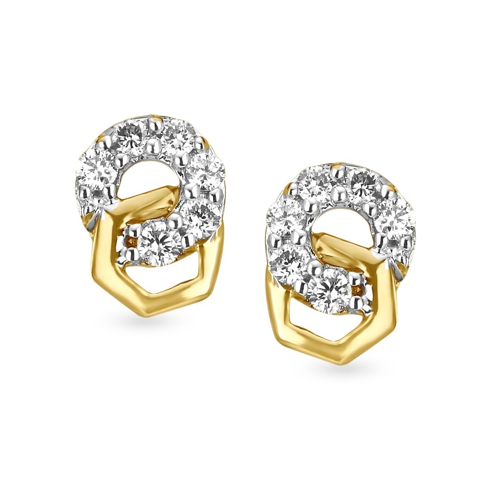 Entrancing Contemporary Diamond Stud Earrings