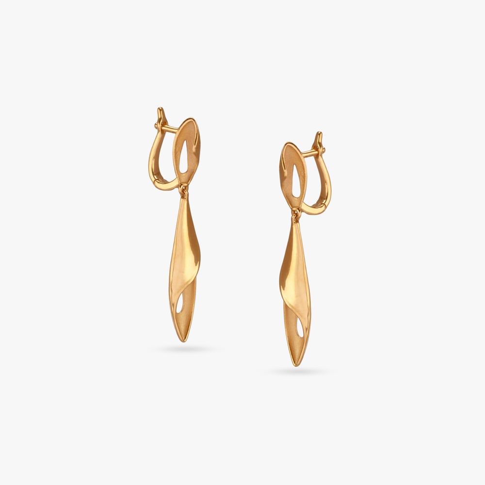 Twisting Grace Gold Hoop Earrings