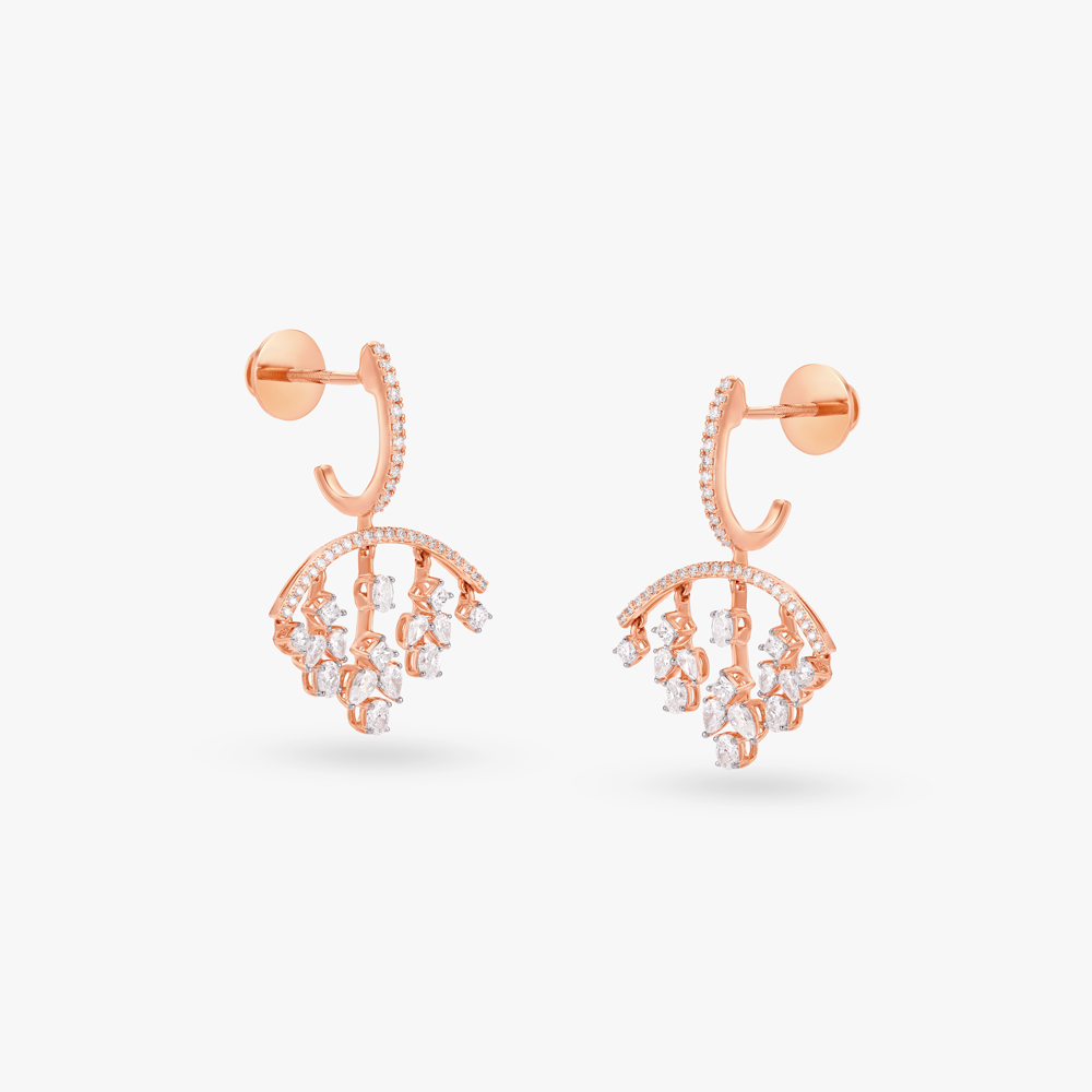 Contemporary Diamond Drop Earrings