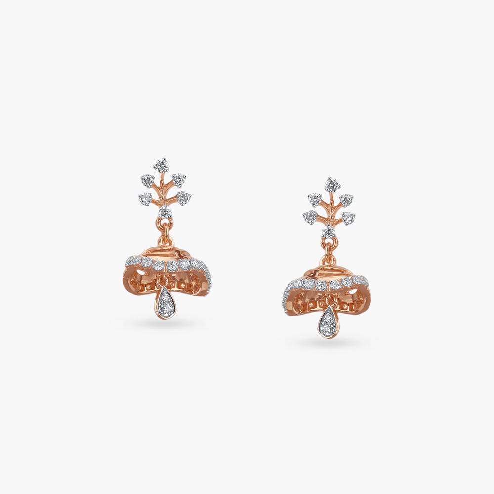 Belle Blossom Diamond Jhumka Earrings for Kids