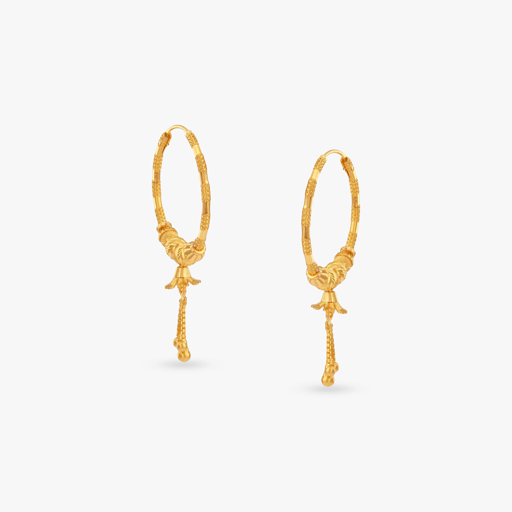 Twilight Blossom Gold Hoop Earrings