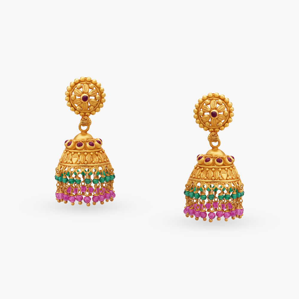 Golden Grace Jhumka Earrings