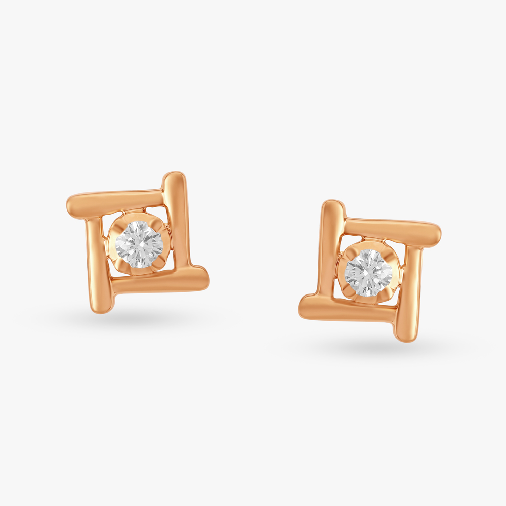 Gleaming Opulence Diamond Stud Earrings