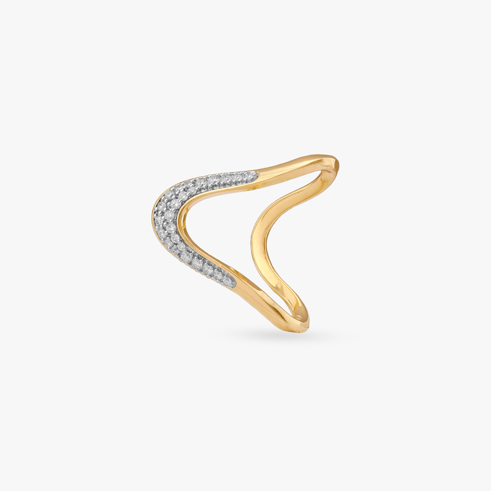 Edgy Sleek Diamond Finger Ring