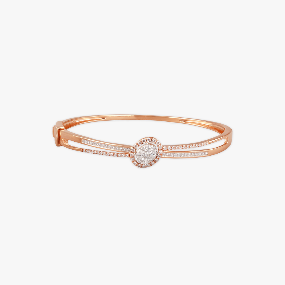 Radiant Halo Diamond Bangle