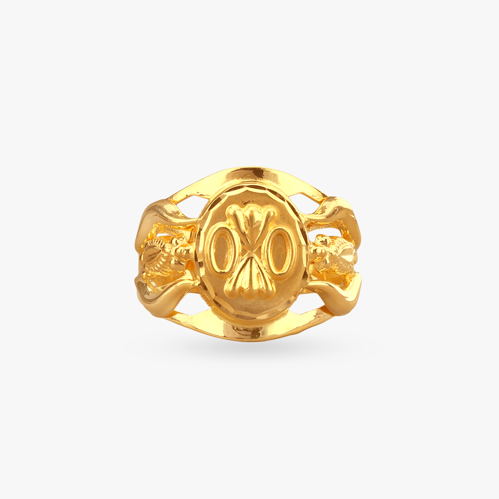Crossmark Bold Gold Ring for Men